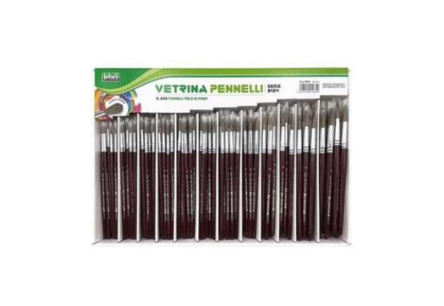 Immagine di Espositore 228 pennelli in pelo di pony Lebez - punte assortite da 1  a 12 - 1984L