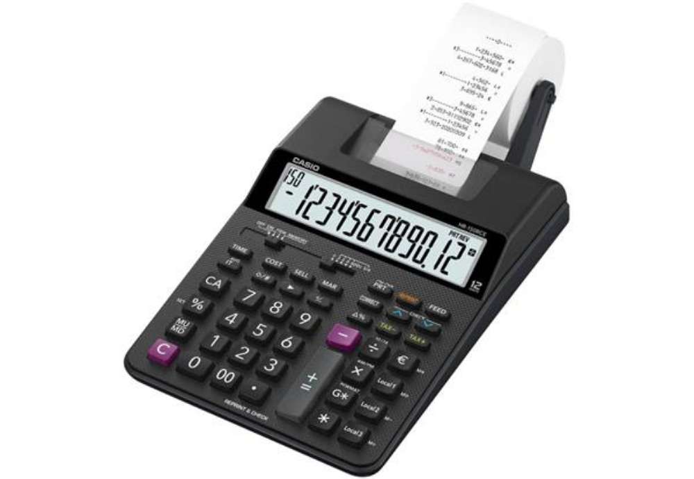 Immagine di Calcolatrice scrivente Casio display 12 cifre - alimentatore incluso nero HR-150RCE-WB-EC