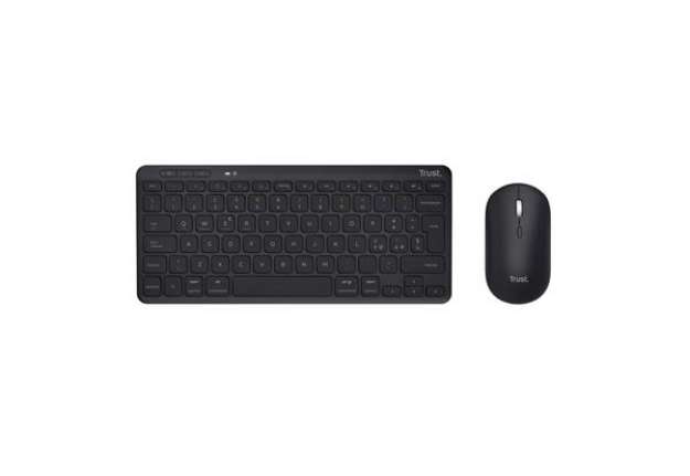 Immagine di Set tastiera e mouse wireless con ricevitore Trust Lyra nero 24844