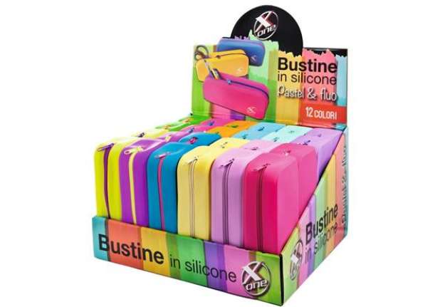 Immagine di Espositore 24 bustine Nikoffice X-one - colori assortiti silicone - 32NIK173