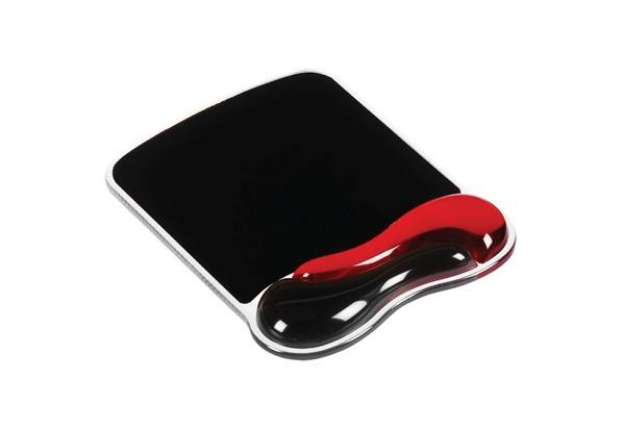 Immagine di Tappetino Duo Gel -  per mouse - rosso/fumo - Kensington