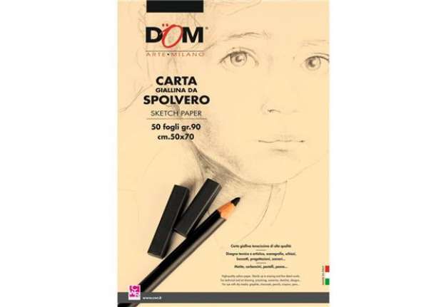 Immagine di Blocco carta da spolvero DOM giallo tenue 90 g 50x70 cm - 50 fogli - 1034