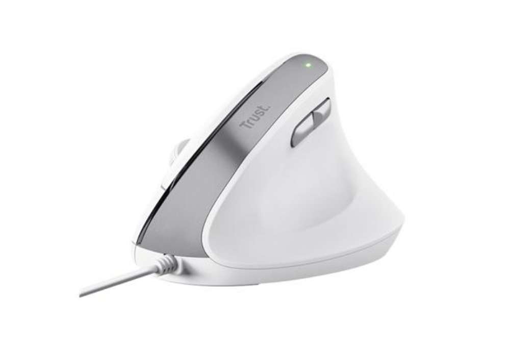 Immagine di Mouse ergonomico Bayo II - con filo - bianco - Trust
