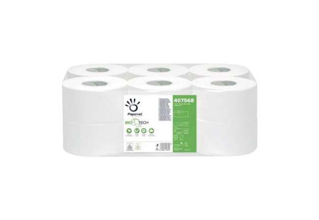 Immagine di Carta igienica Papernet mini jumbo conf. 12 rotoli - 2 veli 407568
