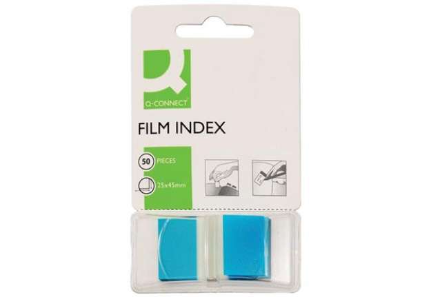 Immagine di Segnapagina in blister Q-Connect 25x45 mm blu blocchetto da 50 - KF03632