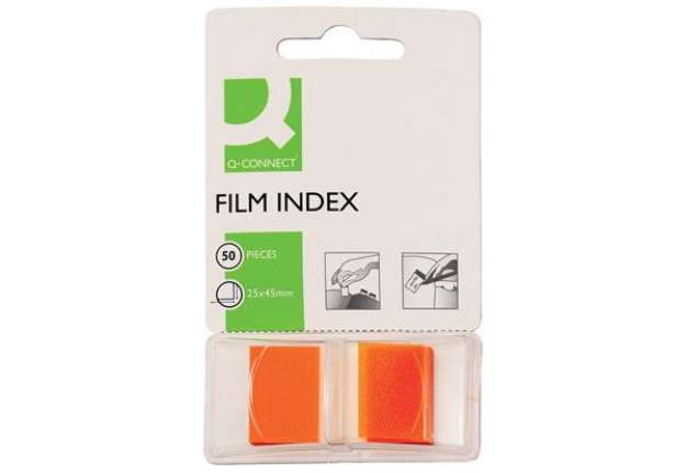 Immagine di Segnapagina in blister Q-Connect 25x45 mm arancio blocchetto da 50 - KF03636