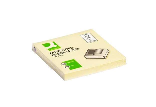 Immagine di Foglietti riposizionabili a fisarmonica Q-Connect Z-Quick Notes 70 g/m² giallo 76x76 mm 12 bloc. da