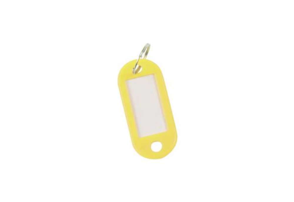 Immagine di Targhetta portachiavi Q-Connect standard in plastica 5x2,2 cm giallo/arancio Confezione da 10 pezzi