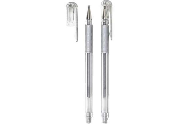 Immagine di Penna roller Pentel Gel Hybrid grip Metallic 0.8 mm argento K118-Z