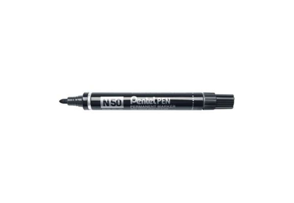 Immagine di Marcatore professionale permanente Pentel N50 punta conica 4,3 mm nero N50-A