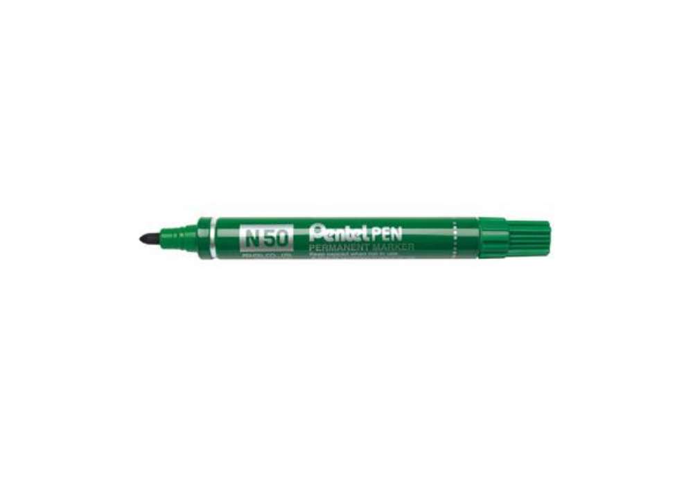 Immagine di Marcatore professionale permanente Pentel N50 punta conica 4,3 mm verde N50-D