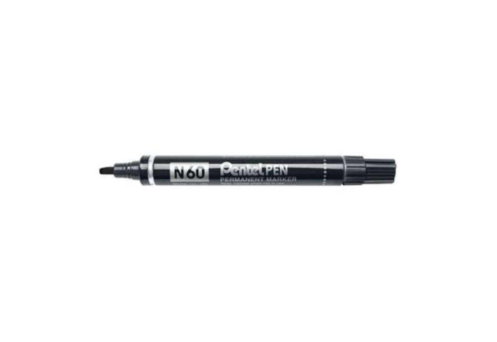 Immagine di Marcatore permanente Pentel N60 punta a scalpello 3,9-5,7 mm nero N60-A