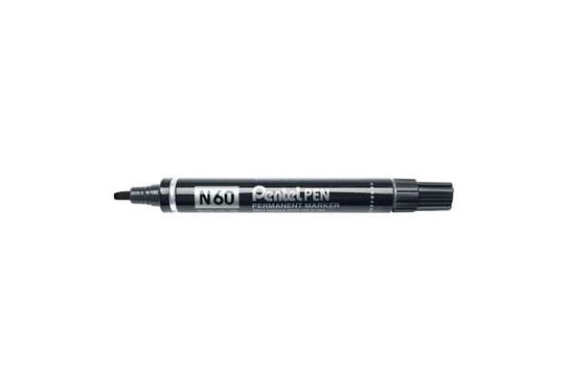 Immagine di Marcatore permanente Pentel N60 punta a scalpello 3,9-5,7 mm nero N60-A