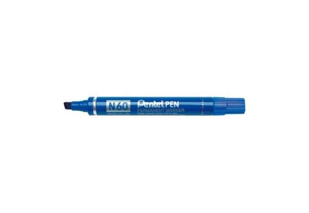 Immagine di Marcatore permanente Pentel N60 punta a scalpello 3,9-5,7 mm blu N60-C