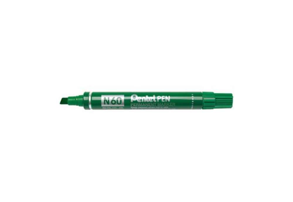 Immagine di Marcatore permanente Pentel N60 punta a scalpello 3,9-5,7 mm verde N60-D