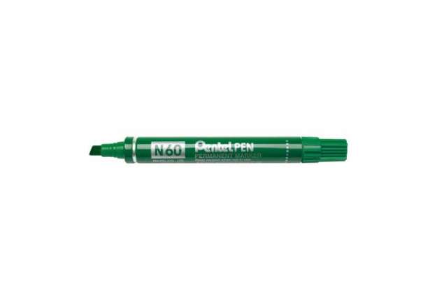 Immagine di Marcatore permanente Pentel N60 punta a scalpello 3,9-5,7 mm verde N60-D