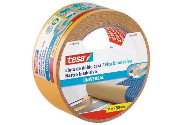 Immagine di Nastro biadesivo tesa Universale strappabile a mano 50 mm x 25 m bianco 56172-00005-11