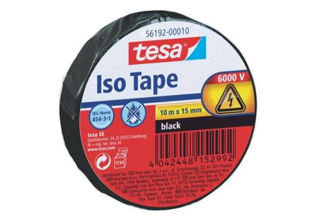 Immagine di Nastro isolante tesa autoestinguente 15 mm x 10 m nero 56192-00010-22