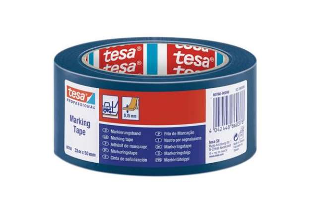Immagine di Nastro per segnalazioni in PVC tesa tesaflex® 60760 rivestito gomma resina 50mmX33m blu - 60760-0009