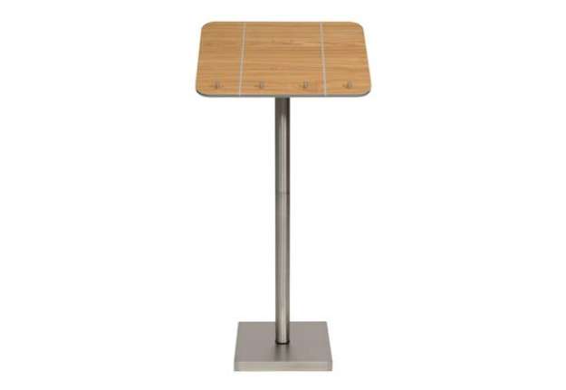 Immagine di Leggio portamenù Securit® in legno e acciaio 54x36x115 cm naturale MCS-115-TE