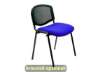 Immagine di Sedia visitatore 4 gambe Unisit Dado D5N schienale in rete - rivestimento eco blu - Conf. 2 pezzi -