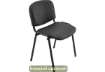 Immagine di Sedia visitatore 4 gambe Unisit Dado D5S acciaio nero - rivestimento ecopelle nero  Conf. 2 pezzi -