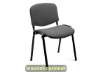 Immagine di Sedia visitatore 4 gambe Unisit Dado D5S acciaio nero - rivestimento Eco - grigio chiaro - conf. 4 p