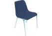 Immagine di Sedia visitatore Unisit Esse ESC 4 gambe acciaio cromato - schienale fisso blu Conf. 5 pezzi - ESC/5