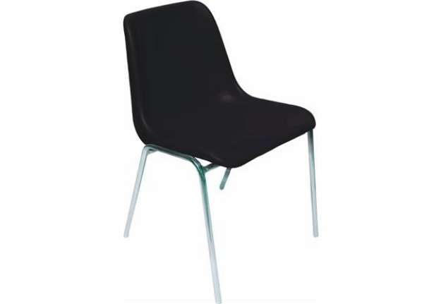 Immagine di Sedia visitatore Unisit Esse ESC 4 gambe acciaio cromato - schienale fisso nero Conf. 5 pezzi - ESC/