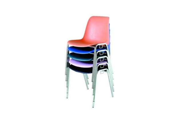 Immagine di Sedia visitatore Unisit Esse ESC 4 gambe acciaio cromato - schienale fisso rosso Conf. 5 pezzi - ESC