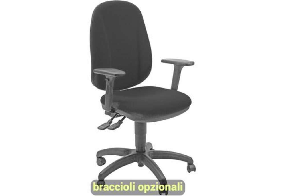 Immagine di Sedia operativa girevole Unisit Giano GIGI Eco Smart rivestimento PPL nero - braccioli opzionali - G