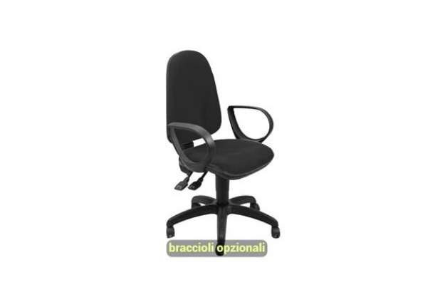 Immagine di Sedia operativa girevole Unisit Team TMSY Eco smart - schiuma sagomata - rivestimento Eco nero - TMS
