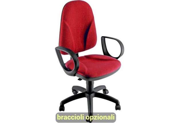 Immagine di Sedia operativa girevole Unisit Team TMTMI Eco smart - schiuma sagomata - rivestimento Eco rosso - T