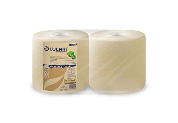 Immagine di Bobina multiuso Lucart EcoNatural 800 - 208,8 m 2 veli avana - 2 rotoli da 800 strappi - 852218T