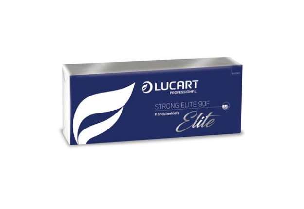 Immagine di Fazzoletti di carta Lucart Strong 90 Elite F 4 veli - conf. 10 pacchetti da 9 fazzoletti - 843060