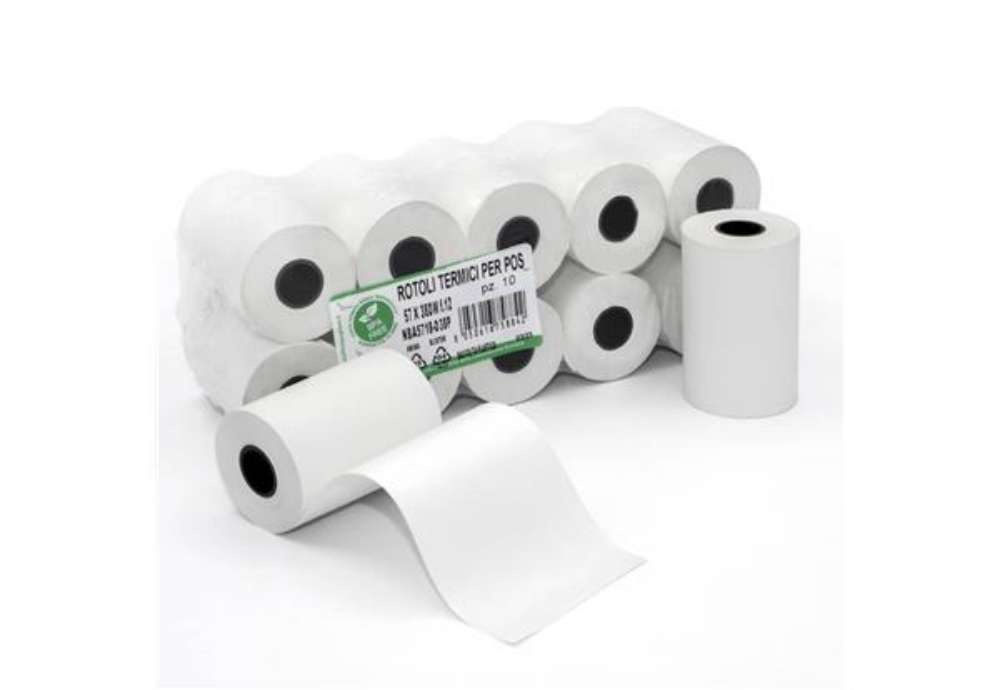 Immagine di Rotoli POS Rotolificio Pugliese BPA Free Exclusive carta termica 57 mm x 16 m 48 g/m² f. 12 mm - cf.