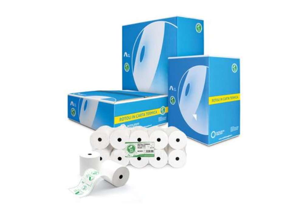 Immagine di Rotoli registratore di cassa Rotolificio Pugliese Exclusive BPA FREE 80 mm x 80 m 48 g/m² - f. 12 mm