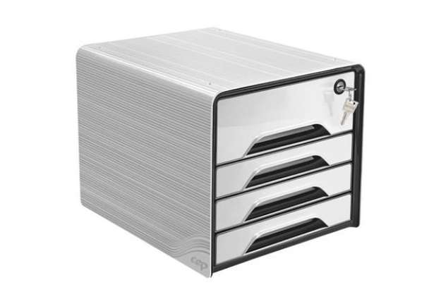 Immagine di Cassettiera 4 cassetti CEP Smoove Secure 36x28,8x27,1 cm inserti neri 1073110121