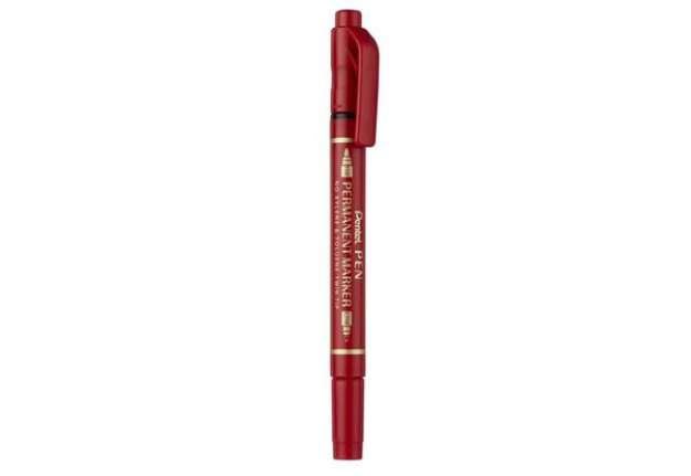 Immagine di Marcatore permanente doppia punta Pentel Twin Tip tratti F-M rosso N75W-BE