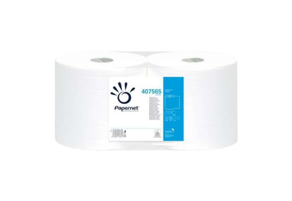 Immagine di Asciugatutto Industriale Papernet Ecolabel - 800 strappi - 2 veli Conf. 2 rotoli - 407565