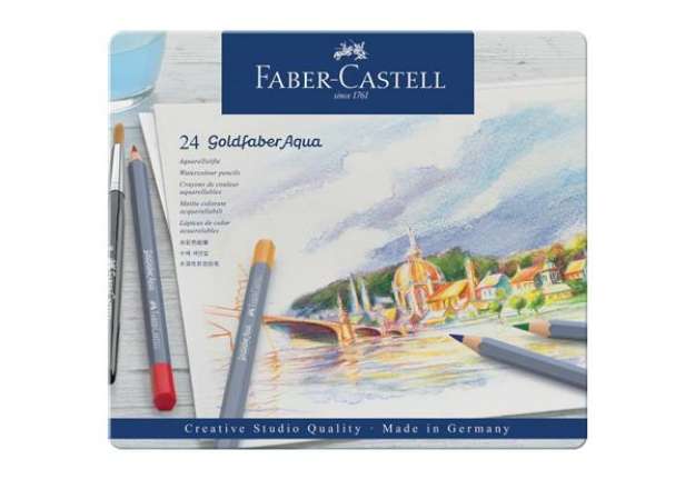 Immagine di Matite acquarellabili Goldfaber Aqua Faber-Castell 24 colori Conf. 24 pezzi - 114624