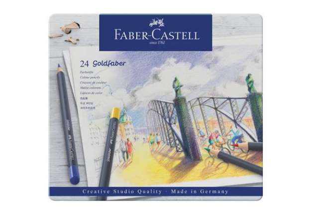 Immagine di Matite colorate  permanenti Goldfaber Faber-Castell 24 colori Con. 24 pezzi -114724