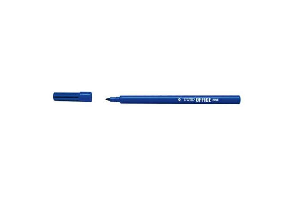 Immagine di Marcatori punta in fibra TRATTO Office punta conica 0,7 mm blu Conf. 12 pezzi - F730501