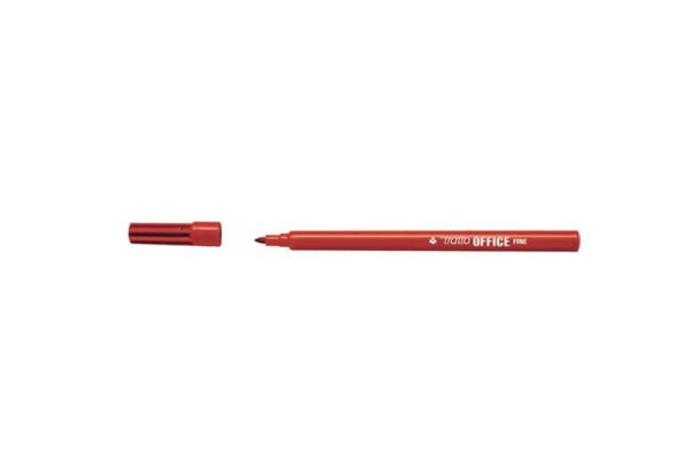 Immagine di Marcatori punta in fibra TRATTO Office punta conica 0,7 mm rosso Conf. 12 pezzi - F730502