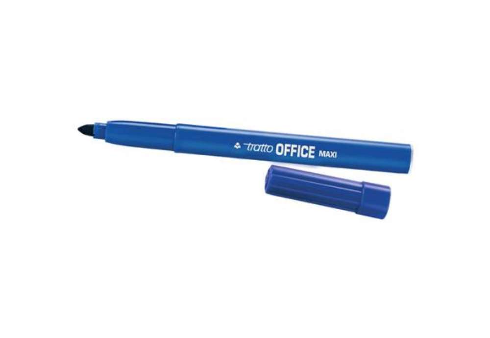 Immagine di Marcatori punta in fibra TRATTO Office punta conica 2 mm blu Conf. 12 pezzi - F731601
