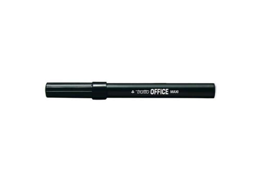 Immagine di Marcatori punta in fibra TRATTO Office punta conica 2 mm nero Conf. 12 pezzi - F731603