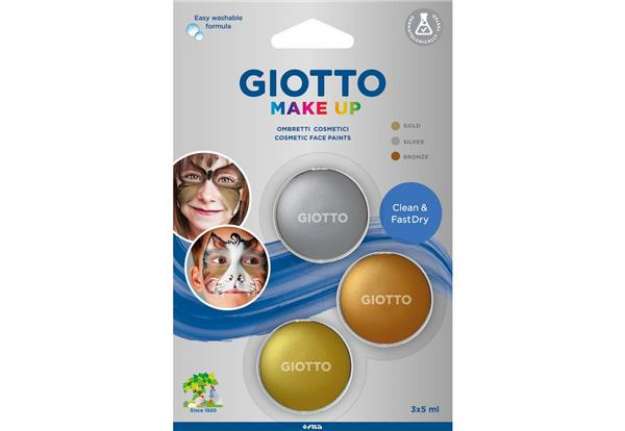 Immagine di Tris ombretti cosmetici GIOTTO Make Up oro, argento, bronzo conf. 3 pezzi 475400