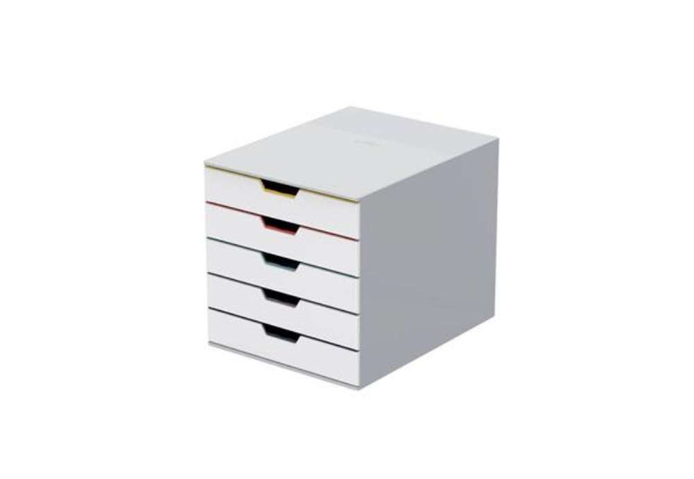 Immagine di Cassettiera DURABLE Varicolor® 5 cassetti 28x35,6x29,2 cm profili colorati - 762527