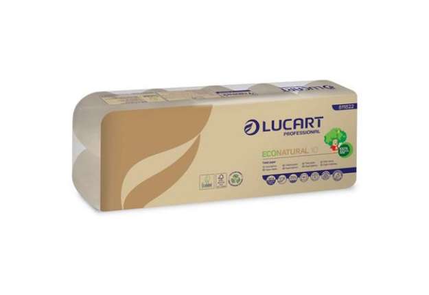 Immagine di Carta igienica 2 veli Econatural 10 Lucart Avana - 180 strappi Conf. 10 rotoli - 811822B
