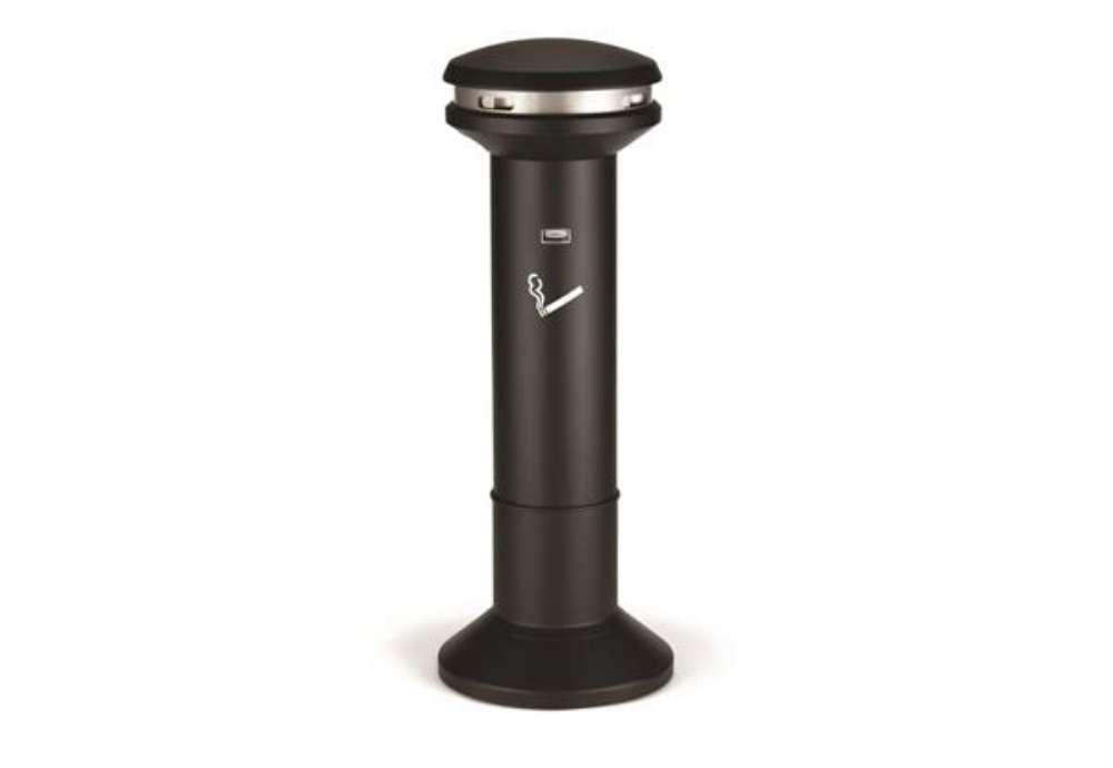 Immagine di Posacenere a colonna Rubbermaid Infinity™ Ultra nero H 105 cm - Ø 40 cm FG9W3400BLA
